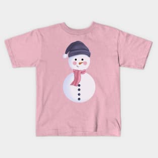 Christmas Snowman with Scarf and Beanie. Kids T-Shirt